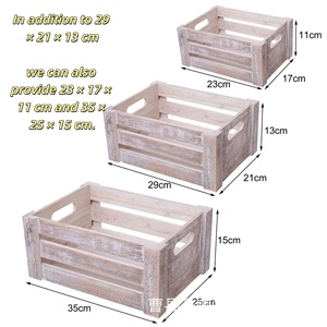 Cassette in Legno Rustico Lucidato e Sbiancato, Fatte a Mano, Impilabili e Annidabili, per Arredamento Rustico - Vendita all'Ingrosso - Product Image 2