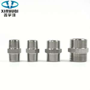 YQ SS304ステンレス鋼管継手1/2/3/4六角ニップルNPT水蒸気空気油ガスコネクタ流体ヘッド - Product Image 1