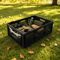 Boîte de rangement en plastique durable et légère, empilable, pliable, emboîtable, recyclable, adaptée aux aliments