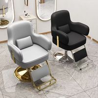 Chaise de salon de coiffure en cuir synthétique de luxe avec rotation à 360 degrés, hauteur réglable, pompe hydraulique professionnelle