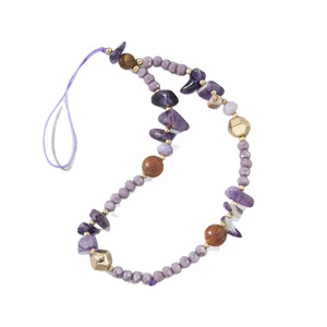 Catena per <span class=keywords><strong>Telefono</strong></span> con Perline di Cristallo, Gioielli Fai-da-Te, Cordino Colorato con Charm in Pietra Naturale per Cellulare, Laccetto da Appendere per Donne - Product Image 1