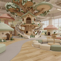 Aoleao Aire de Jeu Intérieure Personnalisée Café Champignon Enchanté pour Enfants, Aire de Jeu Douce, Coin de Jeu d'Imitation et de Rôle, Certifiée CE TUV CPC