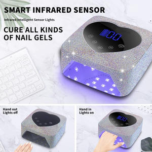 Lampu kuku berkilau 72W, layar LCD sentuhan penuh bentuk hati, baterai isi ulang bawaan, cepat, semua jenis Gel kuku - Product Image 3