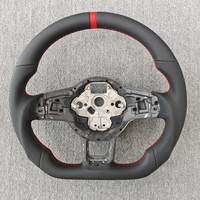 Volant de voiture en cuir à fond plat pour VW Golf 6 7 Jetta GTI Polo CC Passat Tiguan Sharan Scirocco, livraison directe