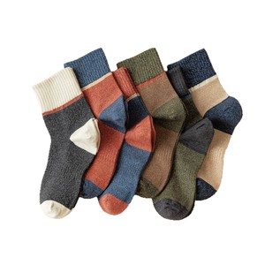 Men's Pure Cotton Crew Socks Color Blocking Breathable Sweat Wicking For Spring Autumn Casual Wear - Product Image 5