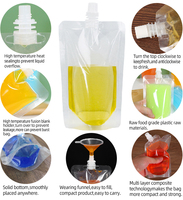 Les sacs transparents de buse de 200ml-500ml tiennent le chapeau de poche pour les boissons liquides caractéristiques de sécurité impression de gravure pour le jus/jus de soja