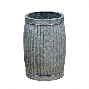 Antique Small <b>dolly</b> <b>tub</b> Galvanised metal chevron pattern Outdoor use galvanized planters Customized large <b>tubs</b> - Product Image 5