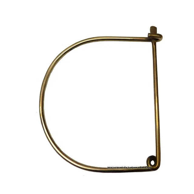 Brass Metal Bag Handle With D Shaped For Girl Clutch Making , Handbag Making , Purse Making