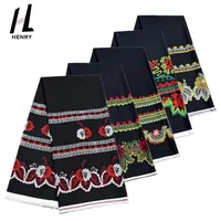 Tecido de impressão de alta qualidade, tecido de impressão floral preto personalizado 100% tecido de poliéster para saias e vestido