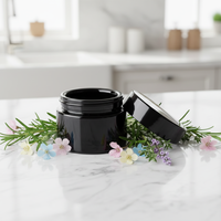 Pot en verre violet foncé anti-UV écologique pour l'emballage de crème cosmétique, une collection exclusive de flacons cosmétiques