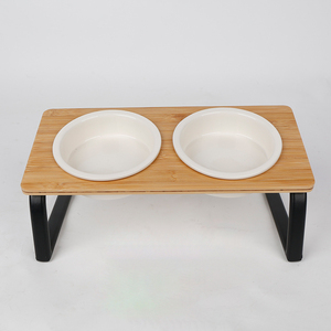 Gamelle double en mélamine de bambou pour chat et chien, surélevée, écologique, design moderne, solution d'alimentation pour animaux de compagnie - Product Image 5