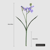 Bunga Hosta & Freesia Sutra Buatan Real-Touch Moisturizing Biru 60CM Gaya Cina Baru untuk Dekorasi Rumah & Pernikahan