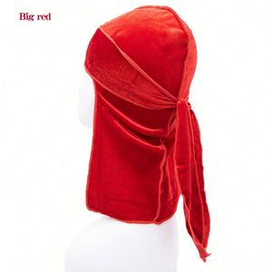 Velvet Kids Durags and Strap Headwraps Beanies Stretchable Luxury Wave Cap With Long Tail Wide Straps - Product Image 4
