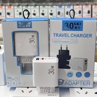 Vente flash - Chargeur mural USB 30W PD, charge rapide intelligente, type C et USB A pour iPhone 15/16/13Pro, prise standard européenne