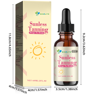 Gouttes bronzantes à base de plantes à marque privée OEM, bêta-carotène, zéaxanthine, lutéine, autobronzant oral pour le visage et le corps - Product Image 1