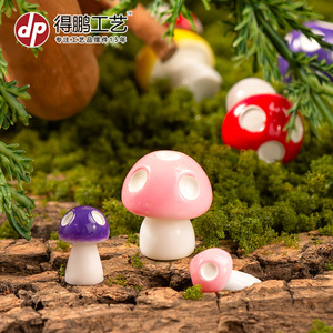 Resin Mushroom Ornament <b>Miniature</b> Garden Decor Handmade Glossy Finish Tabletop Display - Product Image 1
