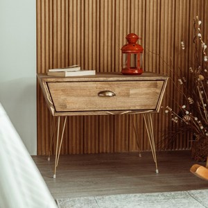 Table de chevet latérale en bois au design moderne et luxueux avec tiroir intelligent Mobilier de maison de haute qualité pour chambre à coucher et école - Product Image 1