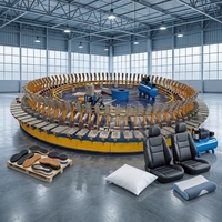 Ligne de production rotative à carrousel Lingxin entièrement automatique pour mousse de polyuréthane PU avec bras robotisé et contrôle PLC 380V