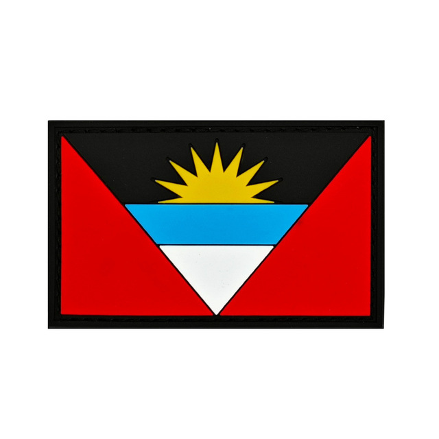 Antigua Short Hook Velcro PVC Soft Rubber Flag Antigua Flag Patch with Raw Surface Available From Stock