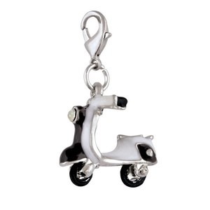 Ciondolo Vespa Bianco Placcato Argento, Accessorio Gioiello - Product Image 1