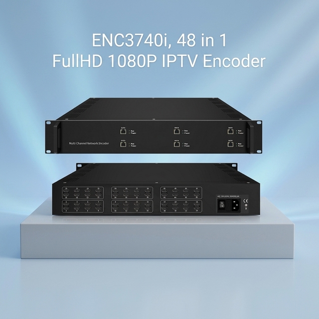 (ENC3740i) 48 Channel HD Encoder IPTV Headend HEVC Encoder with RTMP SRT HTTP HLS Out