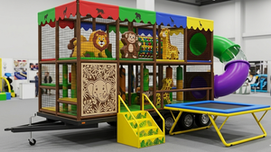Remolque de juegos infantiles móviles para interiores con temática totalmente personalizable y trampolín - <span class=keywords><strong>Centro</strong></span> de juegos blandos portátil OEM/ODM para <span class=keywords><strong>alquiler</strong></span> de eventos - Product Image 3