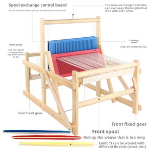 Montessori giả vờ chơi bằng gỗ Loom cho 3-6 tuổi trẻ em mẫu giáo học tập mô phỏng dệt đồ chơi - Product Image 4