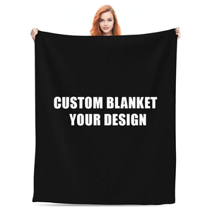 LOW MOQ Customized Logo Name Text Branded Custom Blanket <b>Bed</b> Sofa <b>Throw</b> Custom Printed Blankets With Logo Coral Fleece Blanket - Product Image 1