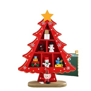 <b>Wooden</b> <b>Christmas</b> <b>Tree</b> Storage Ornament Miniature Desktop Decor Handicraft <b>Tree</b> Shape - Product Image 3