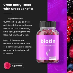 Complément alimentaire personnalisé à base de biotine et de vitamines gommeuses pour la santé des cheveux, de la peau et des ongles, à base d'herbes saines, pour adultes et femmes enceintes, sans gluten - Product Image 4