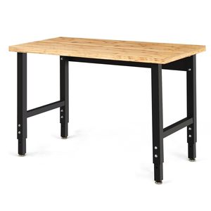 Banc de travail réglable robuste pour garage, en acier et bois, facile à assembler pour le bureau - Product Image 1