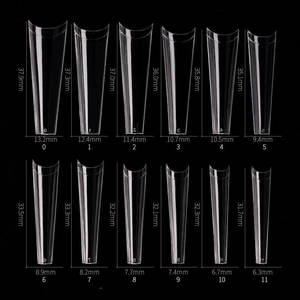 Extra largo punta plana Denim cuadrado lujo cubierta completa Nail Art francés <span class=keywords><strong>uñas</strong></span> postizas 504 pegatinas sin costuras aplicación dedos - Product Image 3