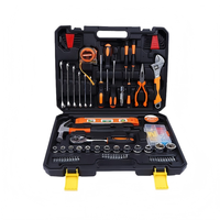 Ensemble d'outils ménagers de 137 pièces, kit d'outils à main en acier au carbone avec étui rigide, tournevis, clé à cliquet, embouts pour réparation