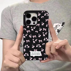 Custodia per telefono con motivo floreale a schermo intero retrò di lusso per 17Promax 16E 16 15 14 13 12 <span class=keywords><strong>11</strong></span> <span class=keywords><strong>Pro</strong></span> Max 16 Plus <span class=keywords><strong>Cover</strong></span> antiurto <span class=keywords><strong>nera</strong></span> - Product Image 4