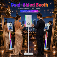 Photomaton double écran DSLR avec écran tactile 15,6 pouces, coque métallique, pour intérieur/extérieur, mariages, événements, publicité et location