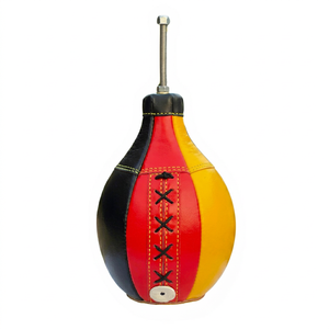 Ballon de vitesse de boxe gonflable en cuir véritable sur mesure, en cuir pleine fleur de qualité supérieure, de forme cylindrique, style rétro, pour la vente en gros - Product Image 1