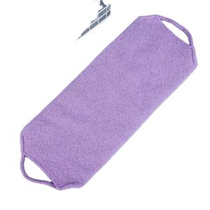 Toalla Exfoliante de Nailon Blanca con Cepillo para Espalda, Diseño Elástico, Doble Cara, Ecológica y Antimicrobiana, Correa de Baño - Product Image 3