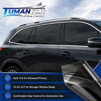 Película de Control Solar para Ventanas de Automóviles Tuman con Transmisión de Luz Visible del 15.3%, de Cerámica y Carburo de Titanio, con Privacidad para Autos