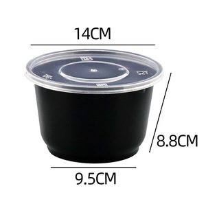 Disposable Takeaway Bowls Round 900ml With Lid Microwave Safe Refrigerated Thickened Packaging For Soup And Flour - Product Image 3