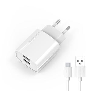 KINGLEEN Fireproof Universal Oem Wall Smart Adapter Usb Charger Fast Charging Pc <span class=keywords><strong>Agent</strong></span> Preço Eu Plug 2 Double Usb Output 2.1A - Product Image 3