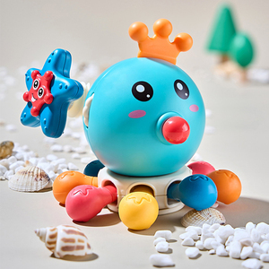Jouet rotatif Octopus <span class=keywords><strong>Poppit</strong></span> pour bébés 1-3 ans Montessori interactif sensoriel anneaux de dentition en plastique presse activité Fidget jouets - Product Image 4