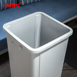 HMTCP Square Open Trash Can 90L Plastic Indoor Outdoor Waste <b>Bin</b> Grey - Product Image 2