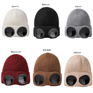 Unisex <b>Men</b> Women Knitted <b>Hat</b> with Goggles Windproof <b>Winter</b> Warmer Ski Beanies Soft Warm Anti-slip Ear Protection Garros - Product Image 2
