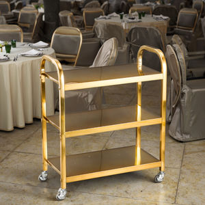 Chariot de Cuisine Doré, Desserte Commerciale pour Hôtel, Buffet, Restaurant, Bar - Product Image 1