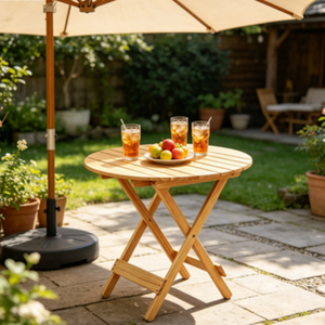 <span class=keywords><strong>Mesa</strong></span> Lateral <span class=keywords><strong>Plegable</strong></span> de Madera de Abeto para Exteriores, Moderna, Fácil de Montar, Escritorio Portátil para Jardín, Barbacoa, <span class=keywords><strong>Terraza</strong></span> y Actividades de Relajación - Product Image 4