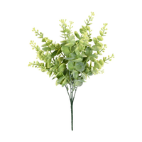 Daun Eucalyptus Simulasi 5 Cabang Tinggi 32cm Dekorasi Pernikahan Indoor/Outdoor Bunga Plastik Buatan