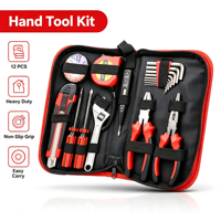 Kit d'entretien pratique, ensemble d'outils à main de 18 pièces, pack de matériel en acier inoxydable avec sac de rangement Oxford pour les tâches de réparation domestique