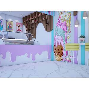 Design Moderno per Interni di <span class=keywords><strong>Gelateria</strong></span>, Bancone Espositivo per Negozio di Yogurt e Gelato Soft - Product Image 1