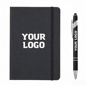 Carnet de notes A5 en cuir PU avec sangle élastique, personnalisable avec logo d'entreprise, idéal pour la promotion en gros - Product Image 1