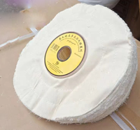 Roue de polissage pour semelles en plastique/ston avec chiffon blanc et cire pour machine à polir les chaussures en cuir